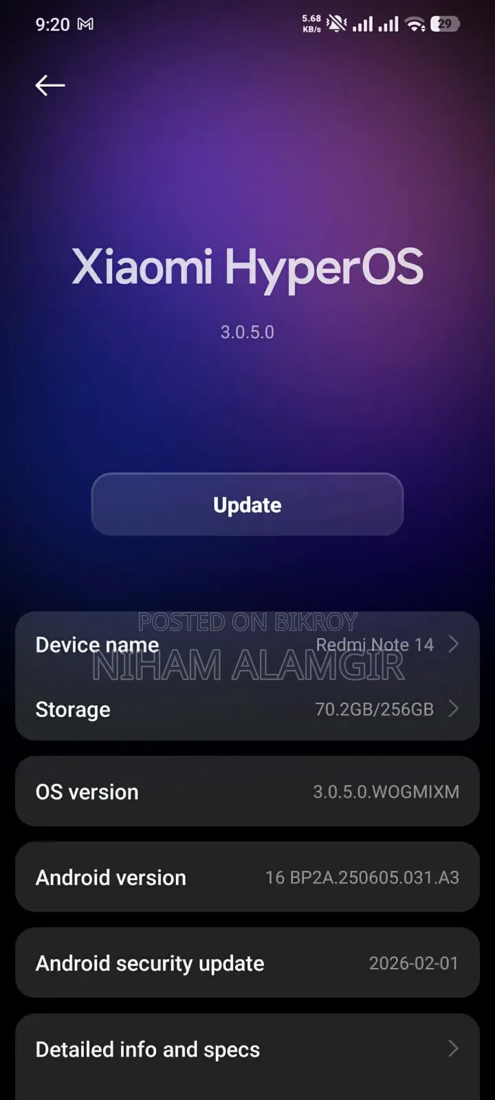 Xiaomi Redmi Note 14 5G 256 GB Black