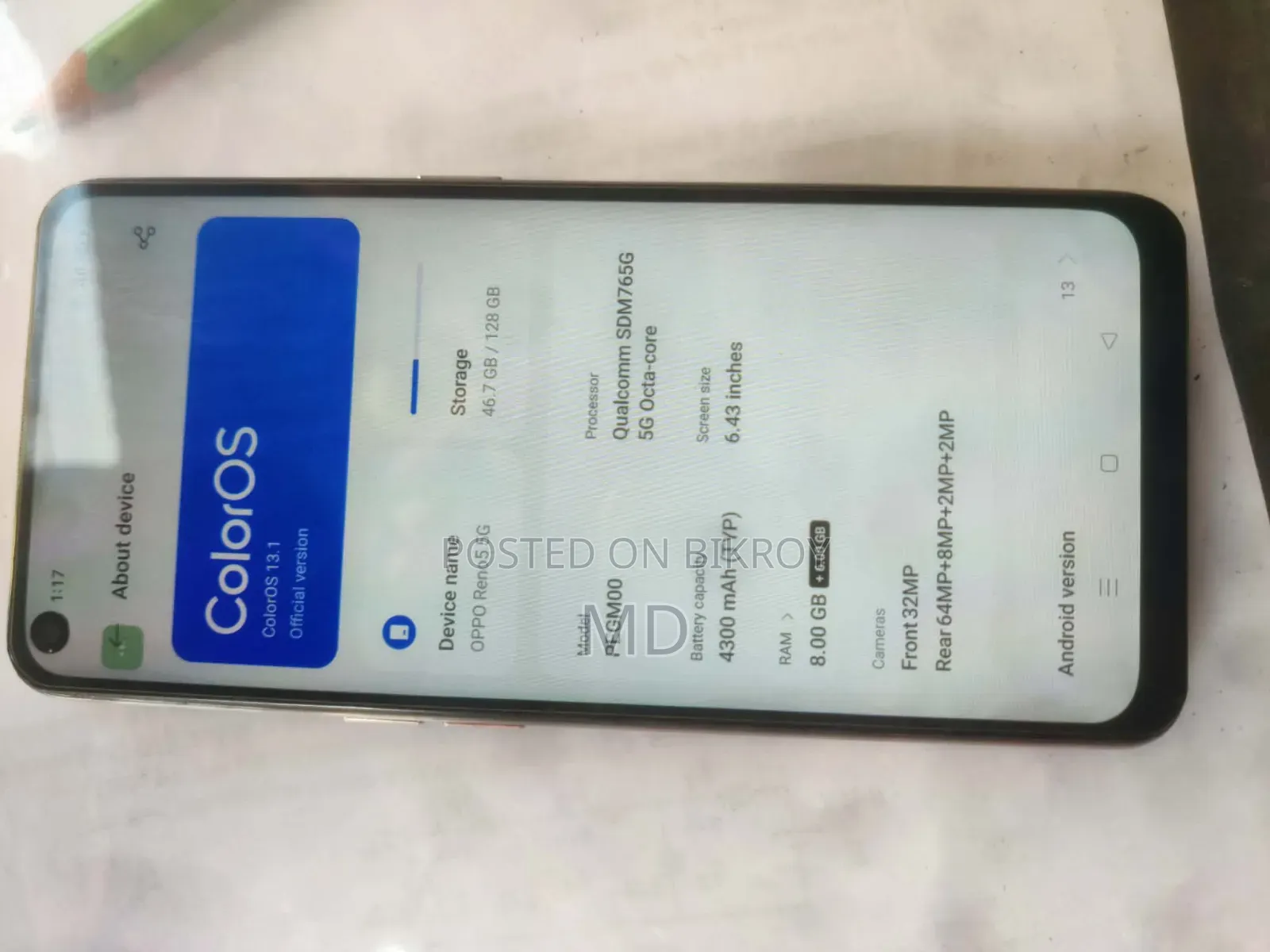 Oppo Reno5 5G 128 GB Blue