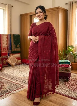 Embroidery Premium Half Silk Sharee