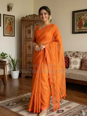 Embroidery Premium Half Silk Sharee