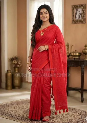 Embroidery Premium Half Silk Sharee