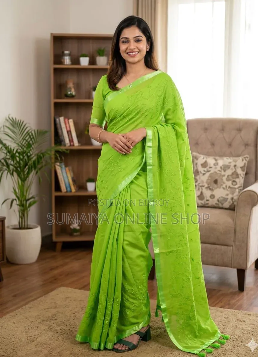 Embroidery Premium Half Silk Sharee