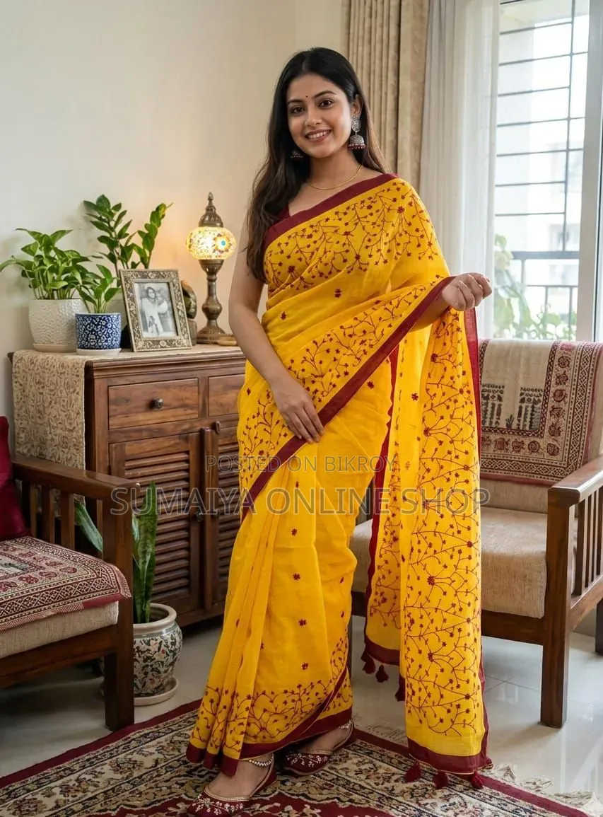 Embroidery Premium Half Silk Sharee