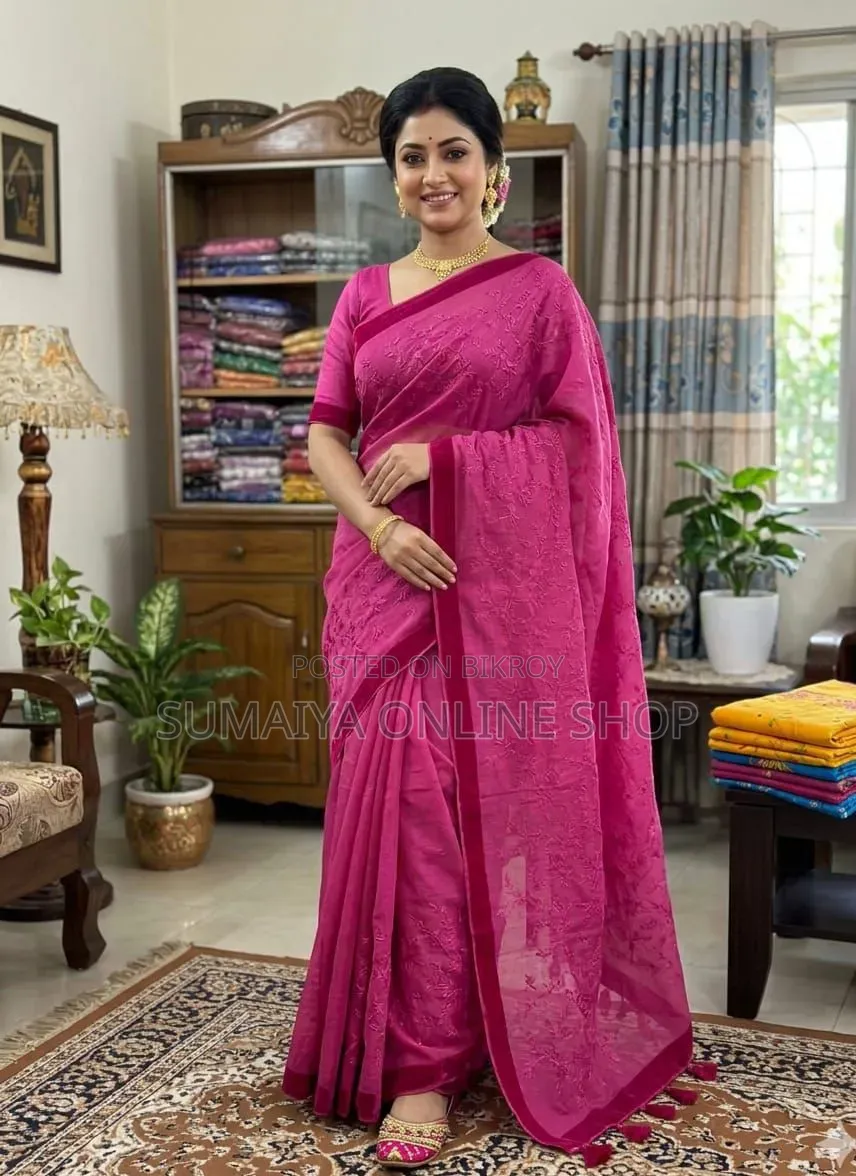 Embroidery Premium Half Silk Sharee