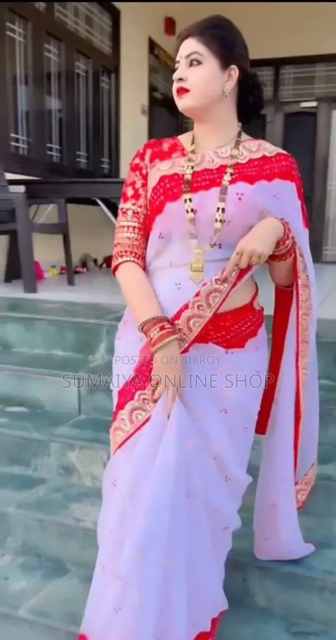 Makhon Georgette Sequence Work Saree