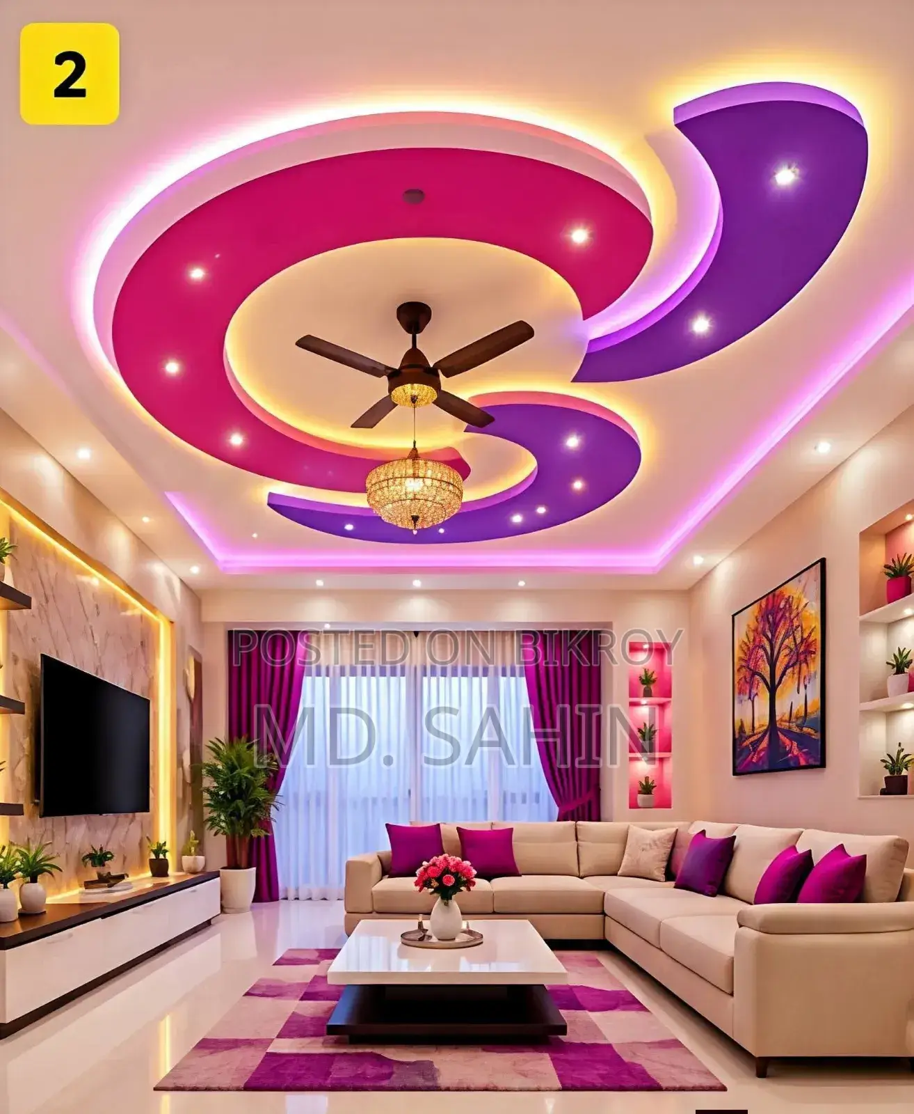 Gypsum interior design for any space