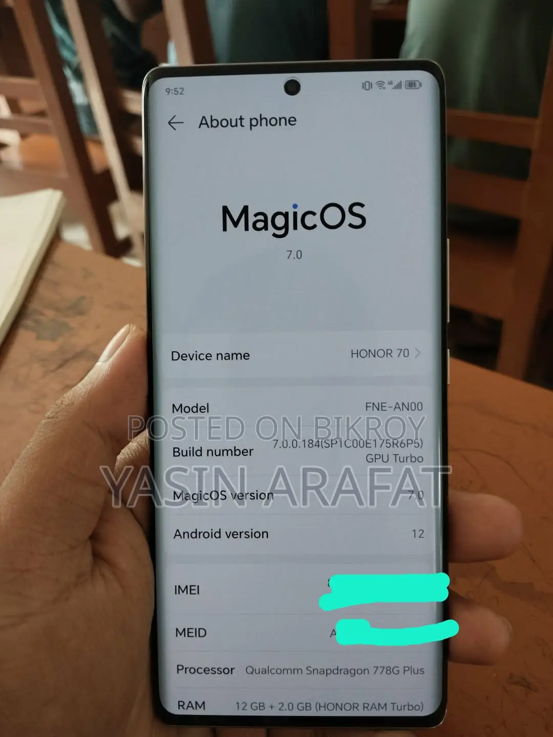 New Honor 70 256 GB Silver