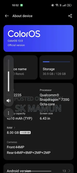 Oppo Reno6 128 GB Black