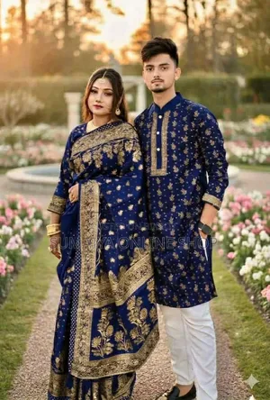 শাড়ি পাঞ্জাবি কাপল ড্রেস সাথে ব্লাউজ পিস