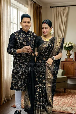 শাড়ি পাঞ্জাবি কাপল ড্রেস সাথে ব্লাউজ পিস