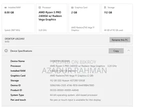 ডেস্কটপ কম্পিউটার Acer ৮জিবি AMD Ryzen SSD ১২৮জিবি
