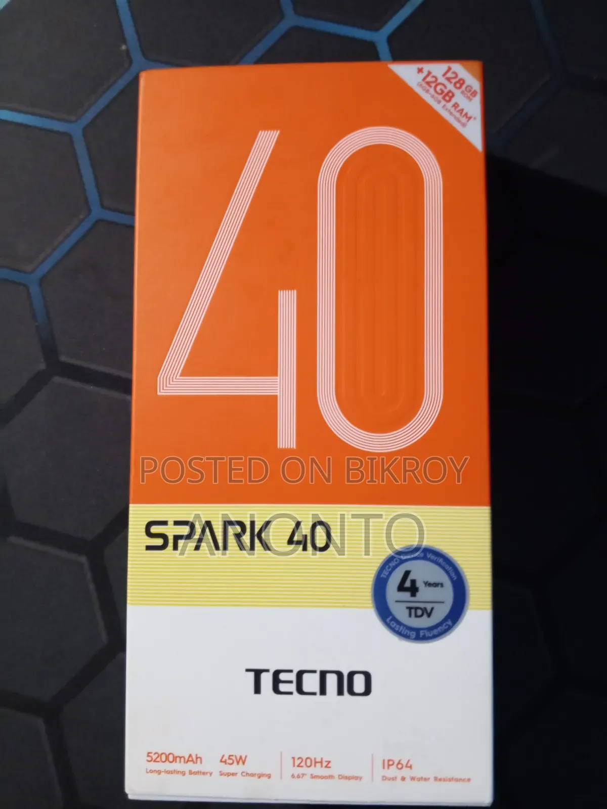 Tecno Spark 40 ১২৮ জিবি কালো