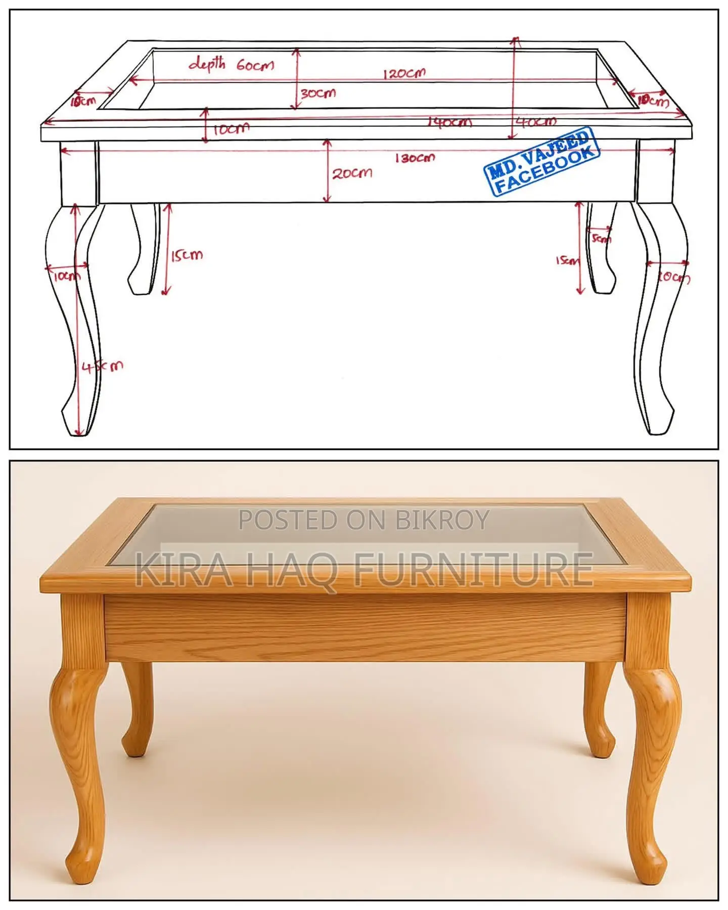 Teak wood center table