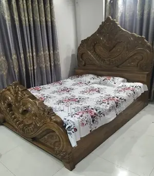 Shegun Wood Full Box Bed