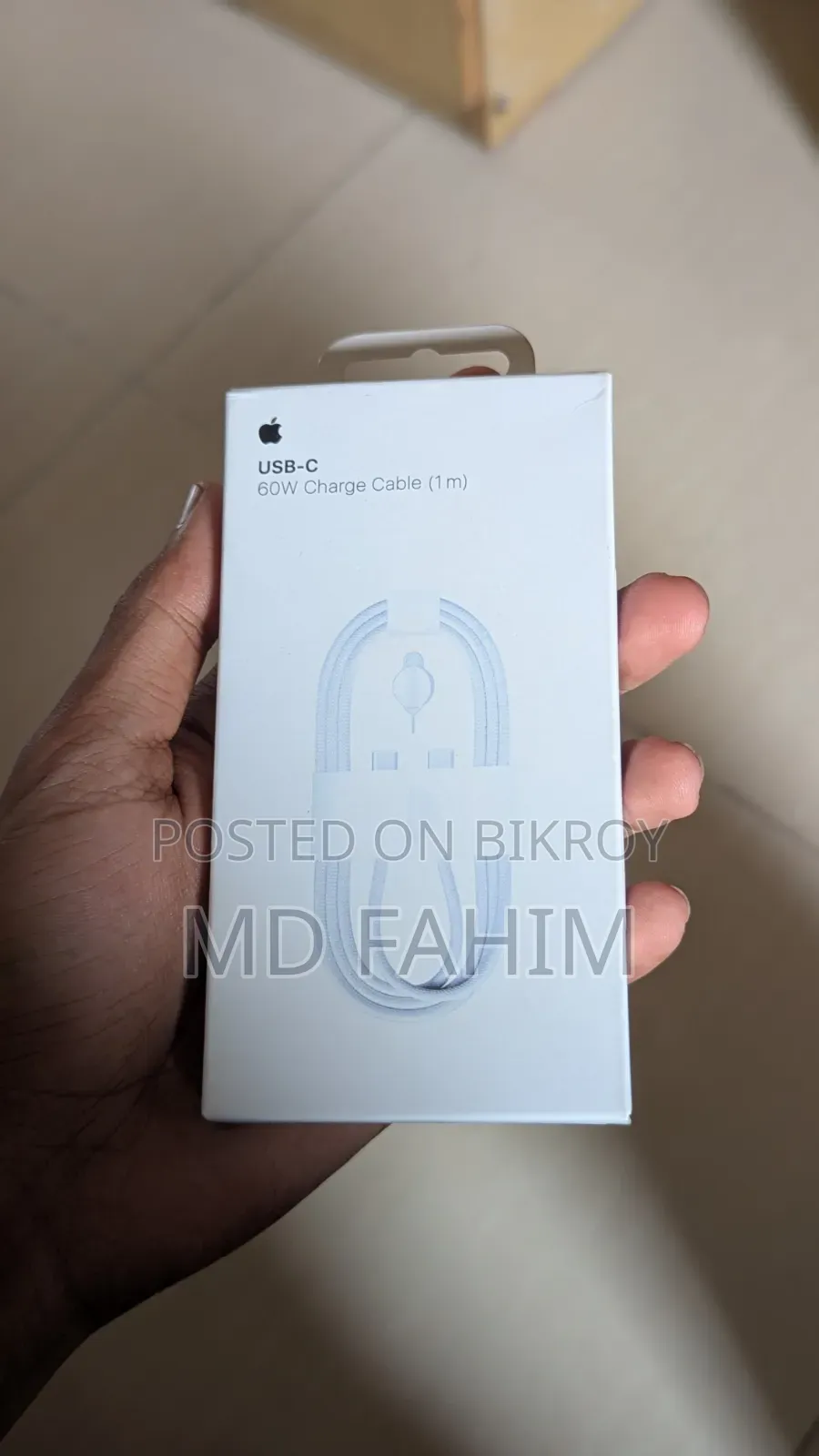 Apple Original 3 Pin Adapter With Type C To C 60 Watt Cable