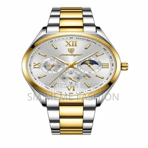 Men’S Two-tone Quartz Watch – Silver Dial With Gold Accents