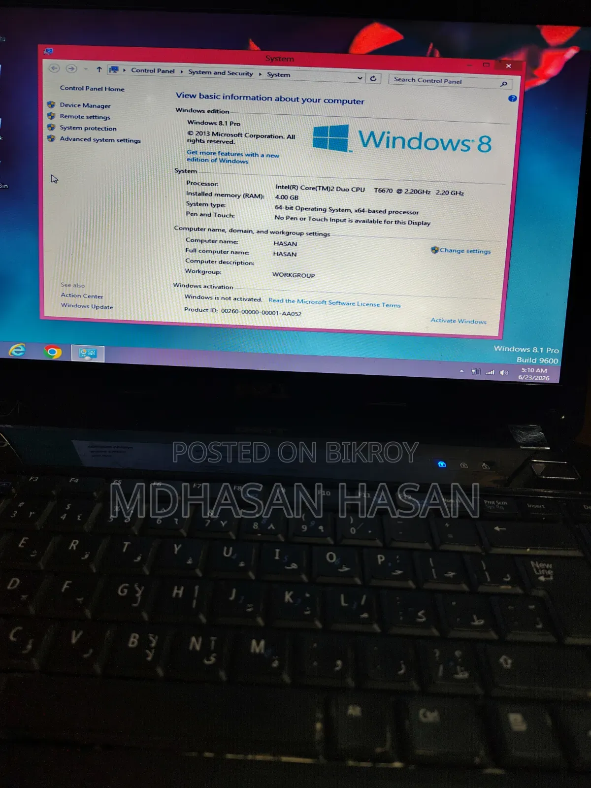 Laptop Dell Vostro 1014 4GB Intel Celeron SSD 256GB