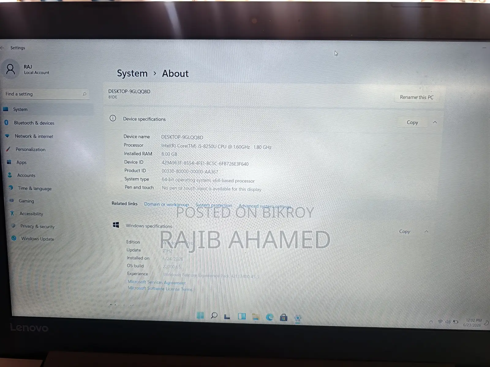 Laptop Lenovo IdeaPad 330 8GB Intel Core I5 HDD 1TB