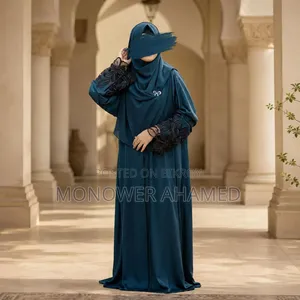 Premium Dubai Cherry Fabric: Elegant Lace Abaya Borka