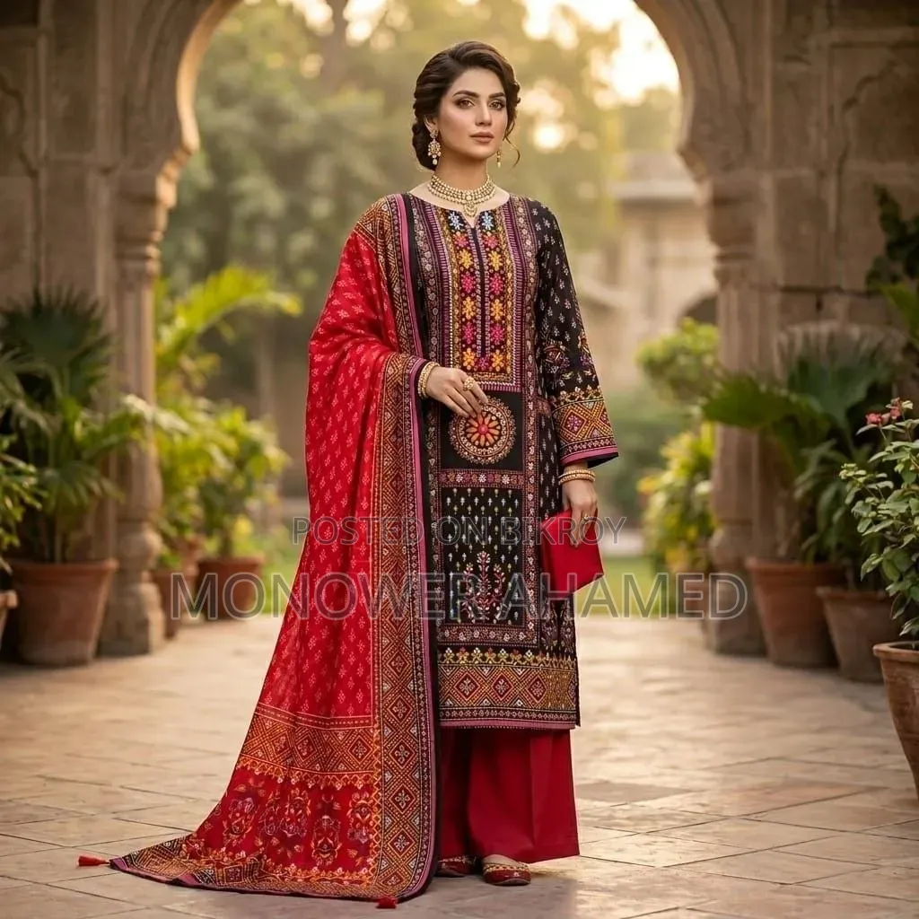 Gorgeous Aarong Boutique Karchupi Three-Piece