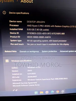 Desktop Computer Acer 8GB AMD Ryzen 5 HDD+SSD 256GB