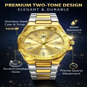 Olevs 3613 Golden Watch Multi Functional Stainless Steel Men Watch