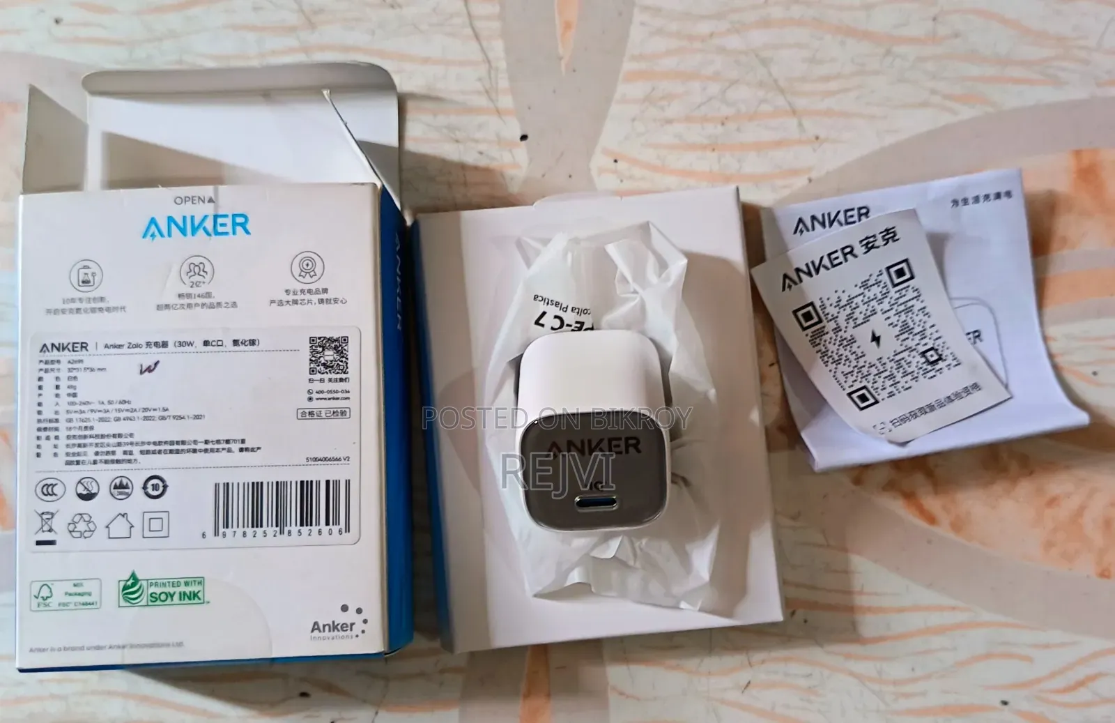 Anker Zolo 30w Type C Adapter With - Google Original Cable