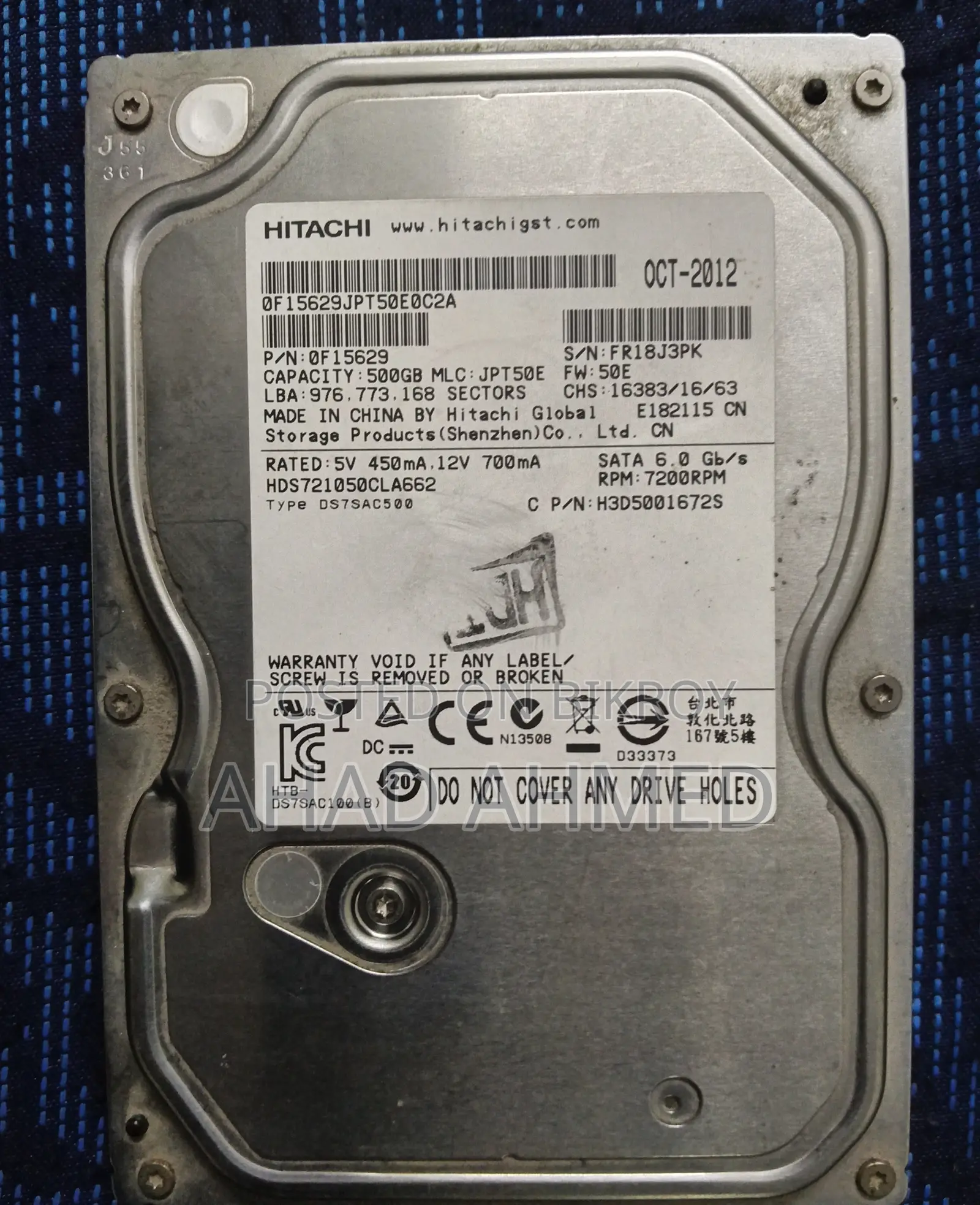 Hitachi 500gb Ram Harddisk