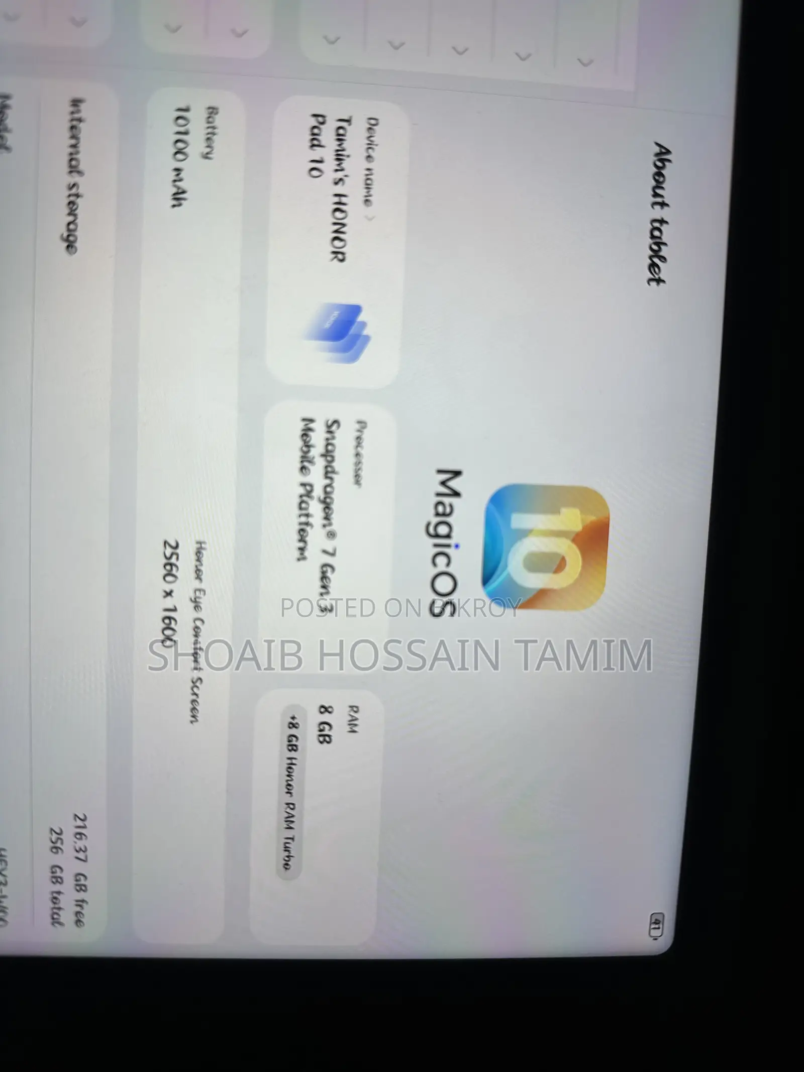 Honor Pad 10 256 GB Silver