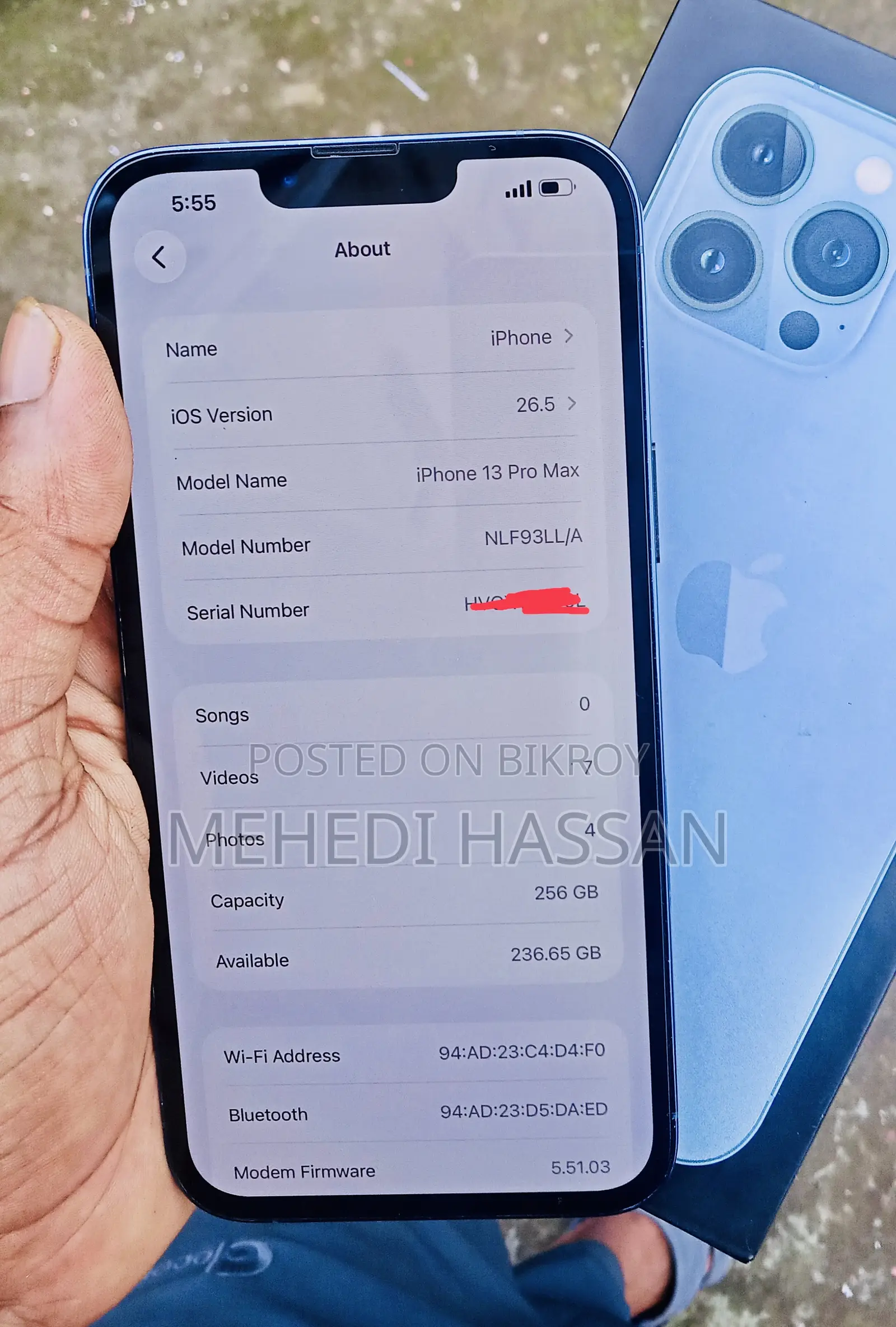অ্যাপল আইফোন ১৩ প্রো ম্যাক্স ২৫৬ জিবি নীল