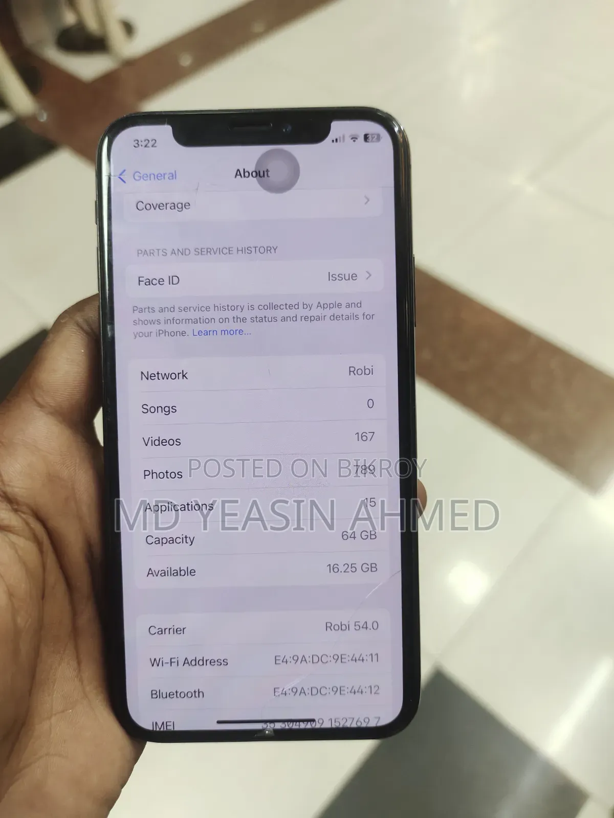 Apple iPhone X 64 GB Black