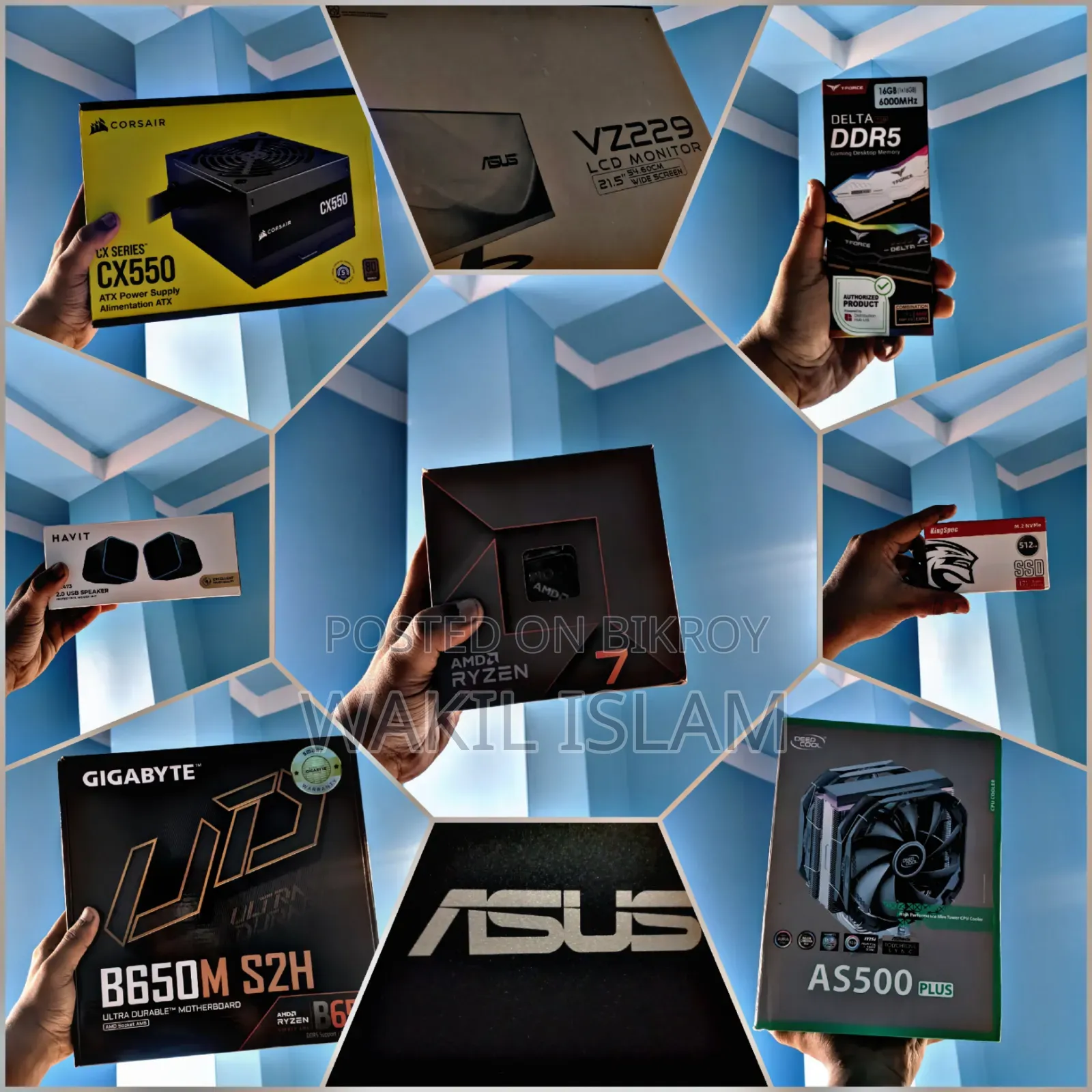 নতুন ডেস্কটপ কম্পিউটার Asus TUF Gaming FX10CP 16GB AMD Ryzen 7 SSD 16 GB