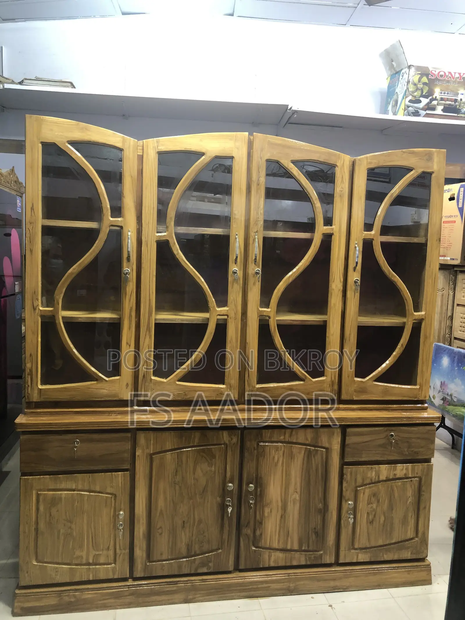 Teak wood showcase