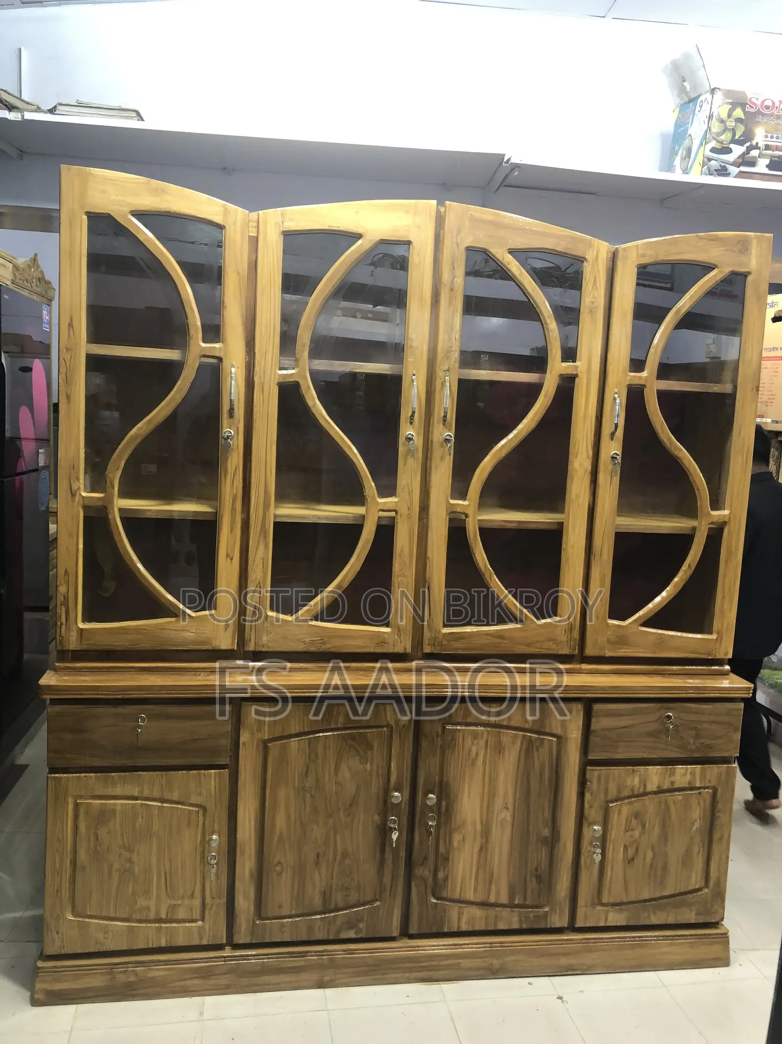 Teak wood showcase