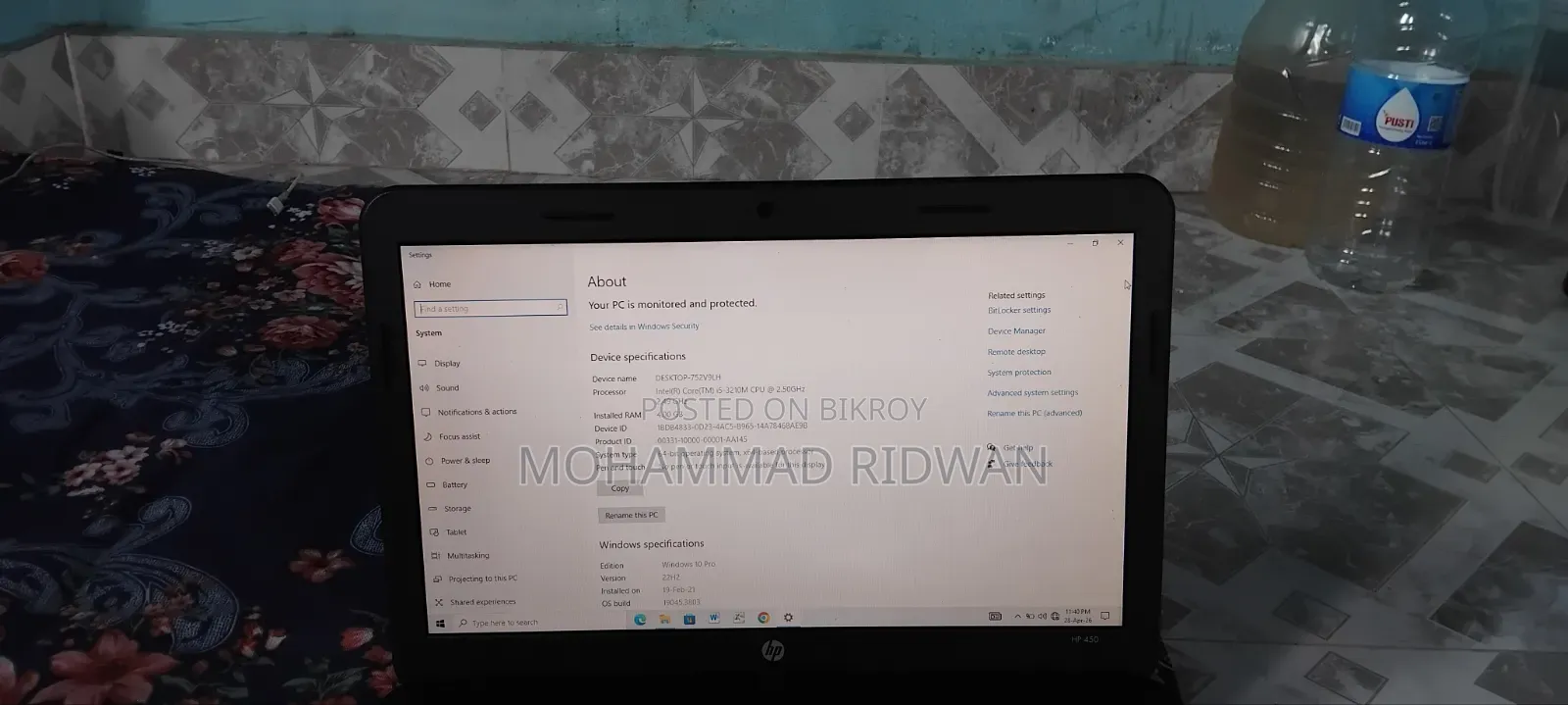Laptop HP 430 G3 4GB Intel Core I5 HDD 512GB