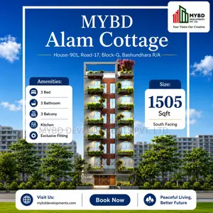 ৩ বেডরুমের অ্যাপার্টমেন্ট মাইবিডি আলম কটেজ, বসুন্ধরায় বিক্রয়ের জন্য