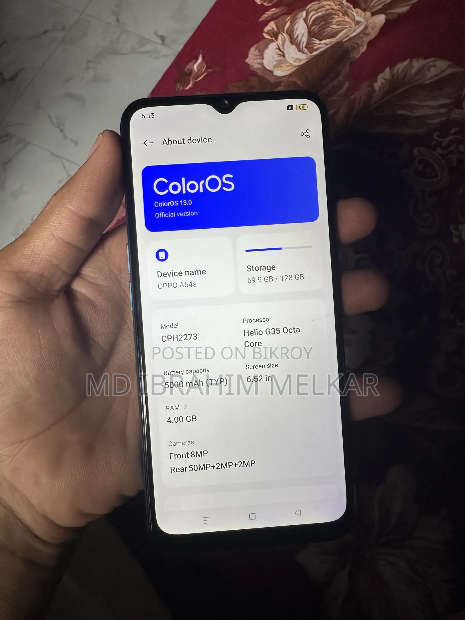 Oppo A54s 128 GB Blue