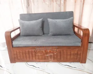 Modern Stylish and Durable Mahogany Wood Sofa-cum-Bed