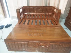 Modern Stylish and Durable Mahogany Wood Sofa-cum-Bed