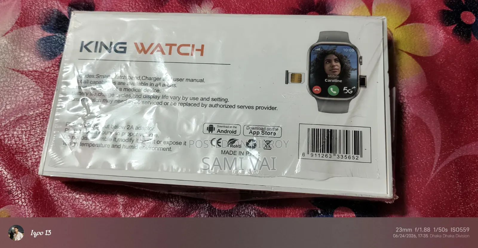 Smart Watch Sim + Camera