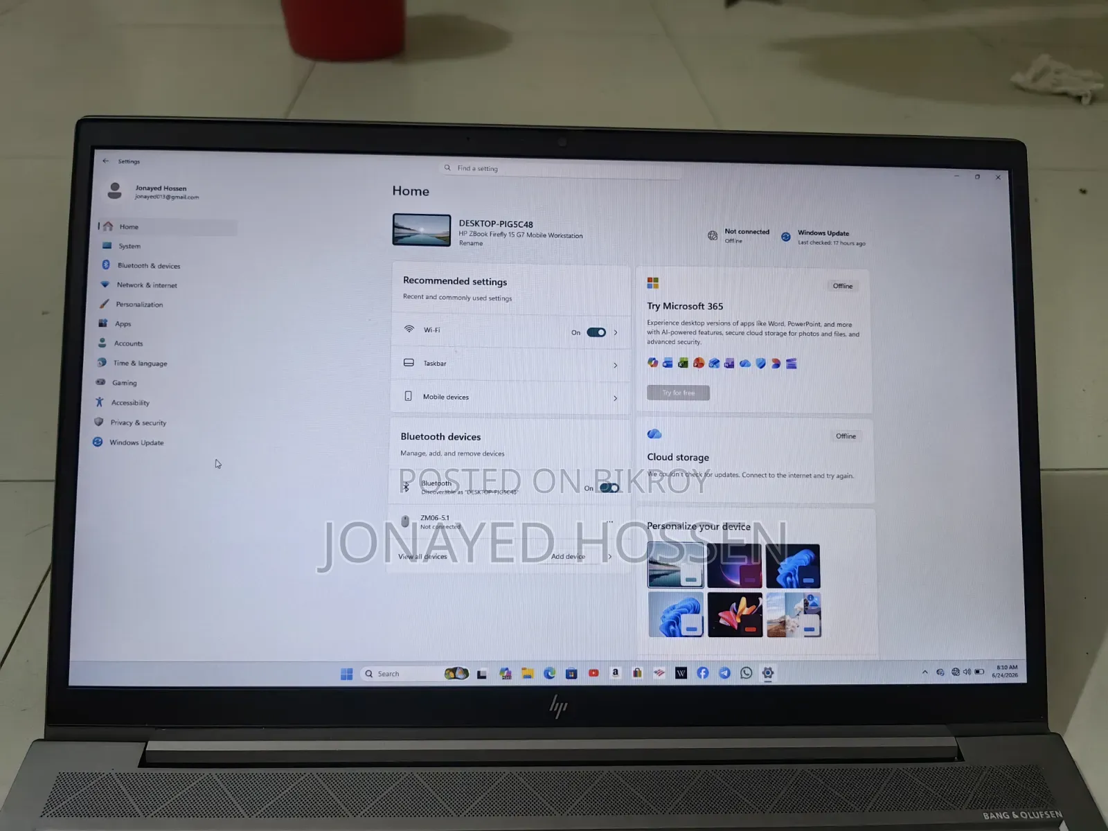 Laptop HP ZBook Firefly 15 G7 16GB Intel Core i7 SSD 512GB