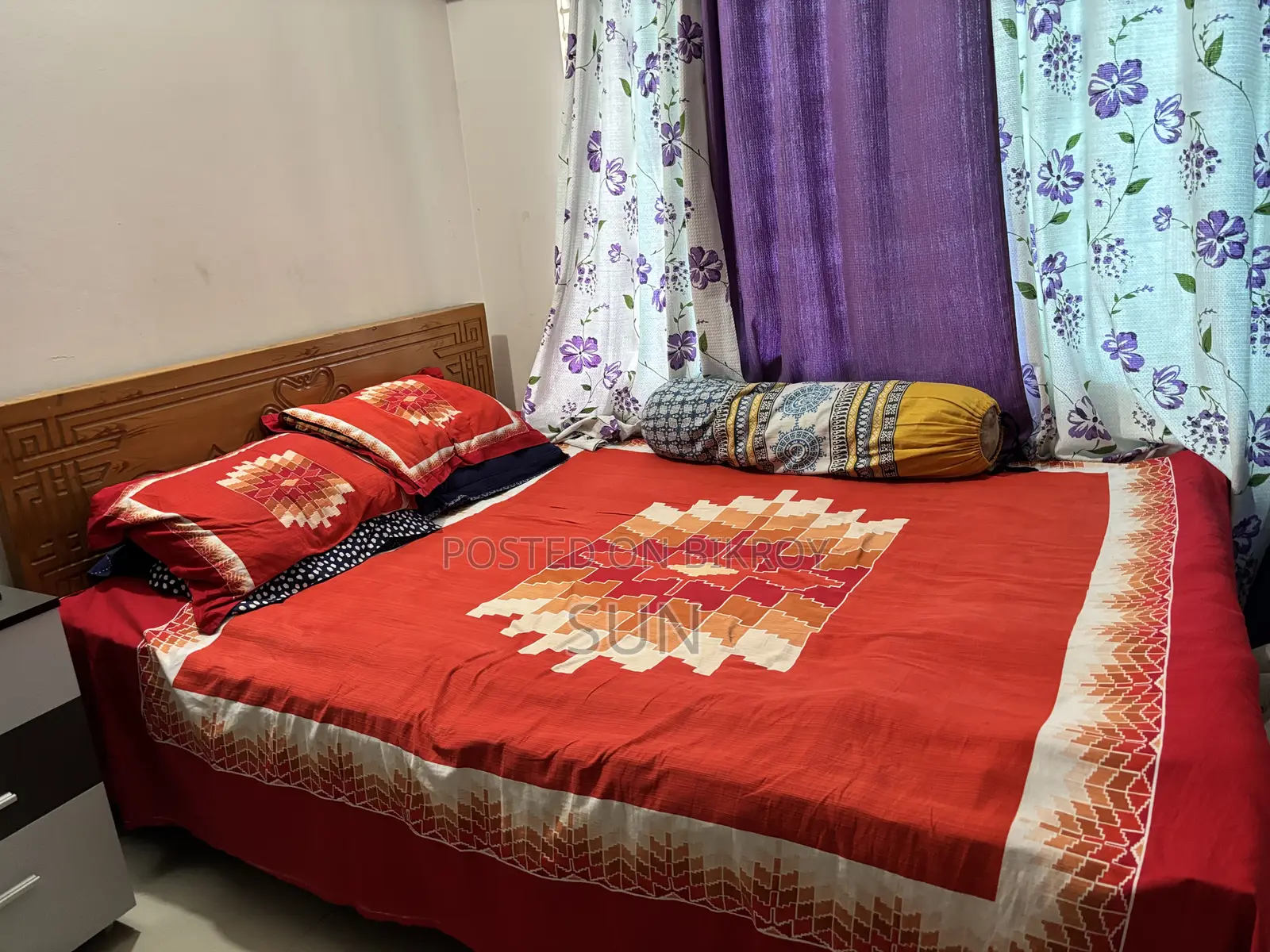 Bed and mattress for sale (5x7 feet) — urgent sale