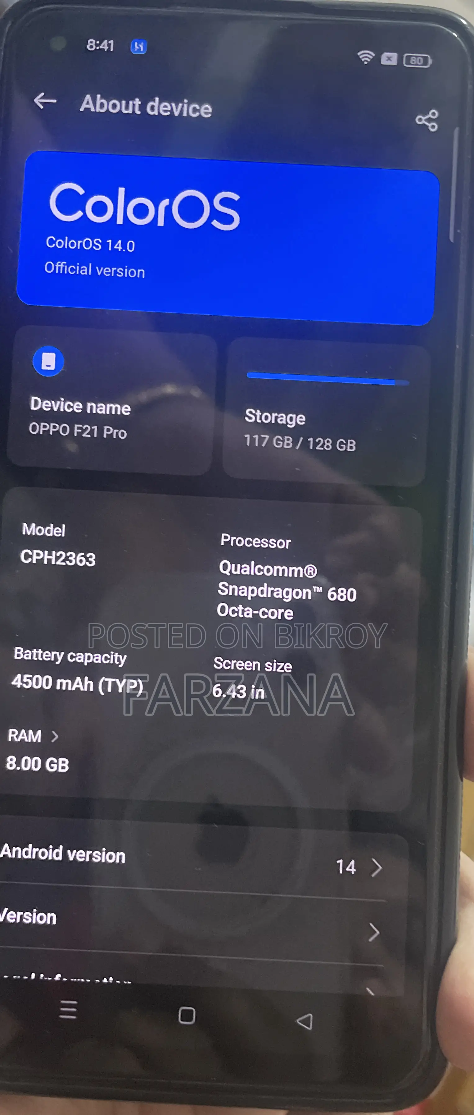 Oppo F21 Pro 5G 128 GB Yellow