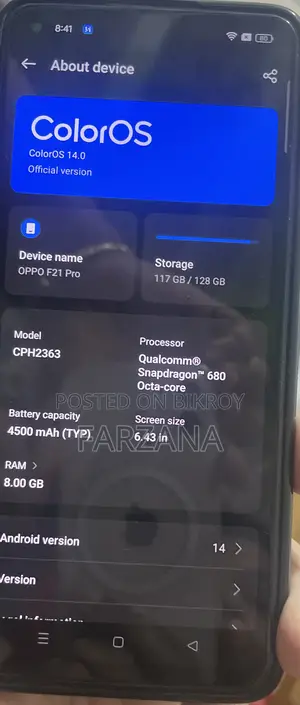 Oppo F21 Pro 5G 128 GB Yellow