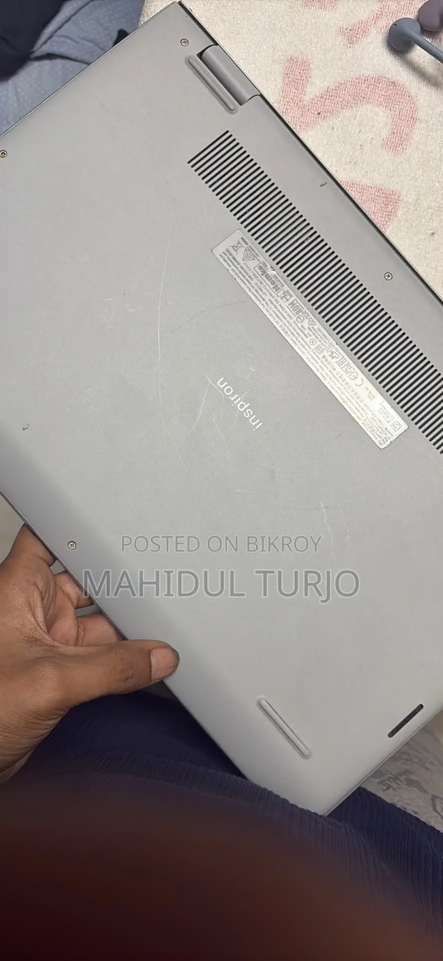 ল্যাপটপ ডেল ইন্সপিরন ১৫ ২৫৬জিবি ইন্টেল কোর আই৩ এইচডিডি+এসএসডি ৫১২জিবি