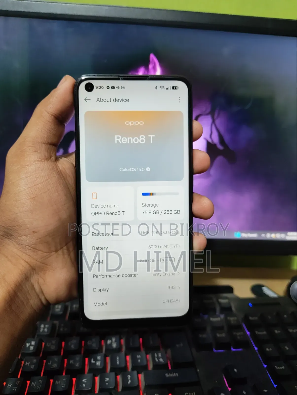 Oppo Reno 8T 256 GB Blue