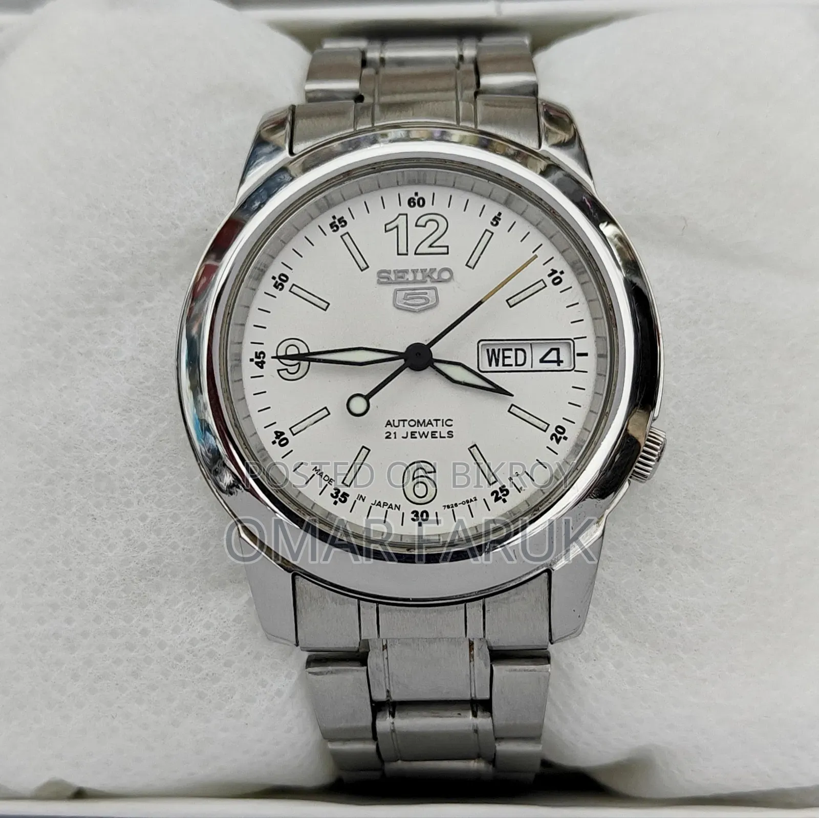 Seiko 5 Automatic 21 Jewels White Dial Men's Watch (Made in Japan)