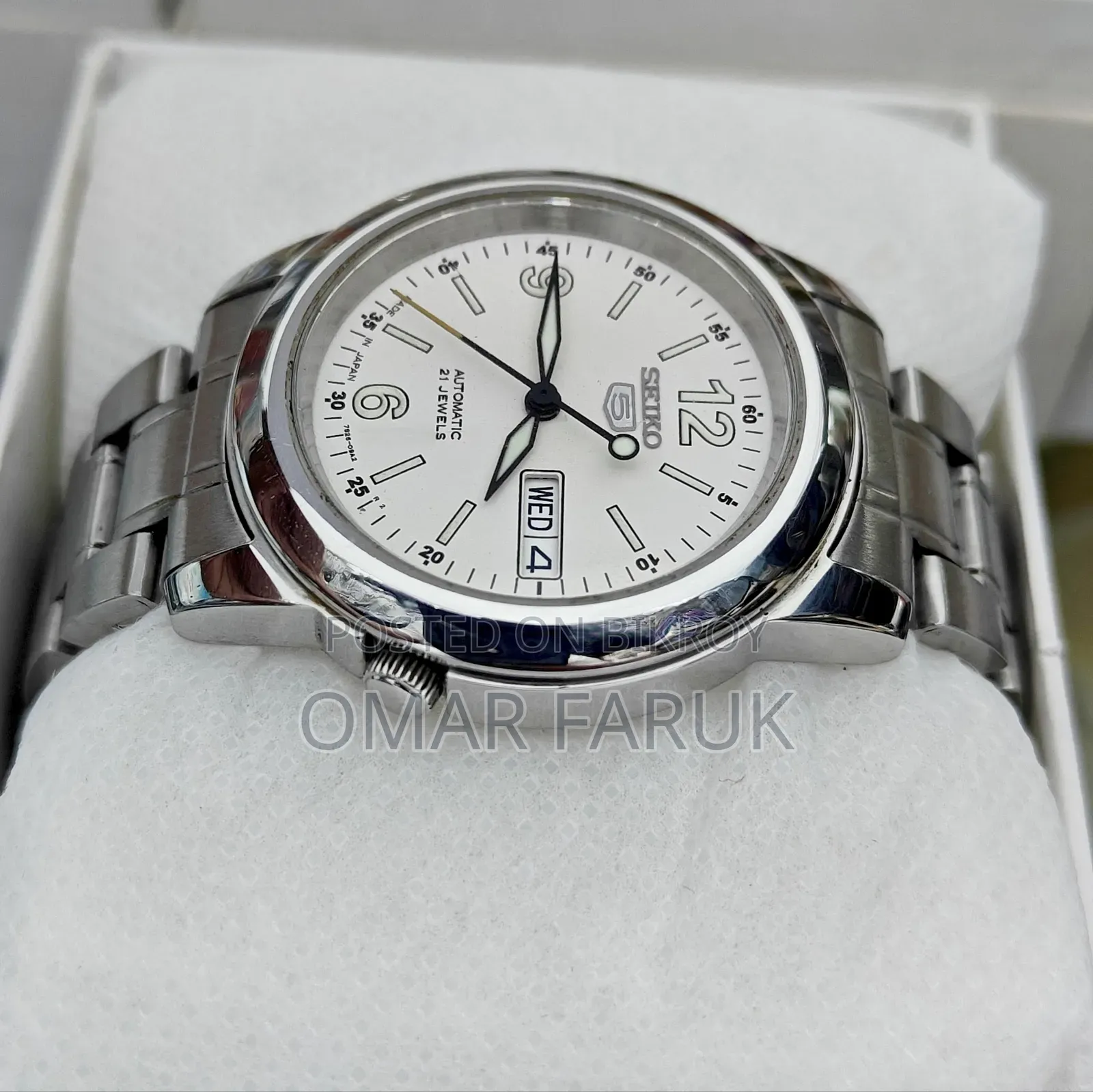 Seiko 5 Automatic 21 Jewels White Dial Men's Watch (Made in Japan)