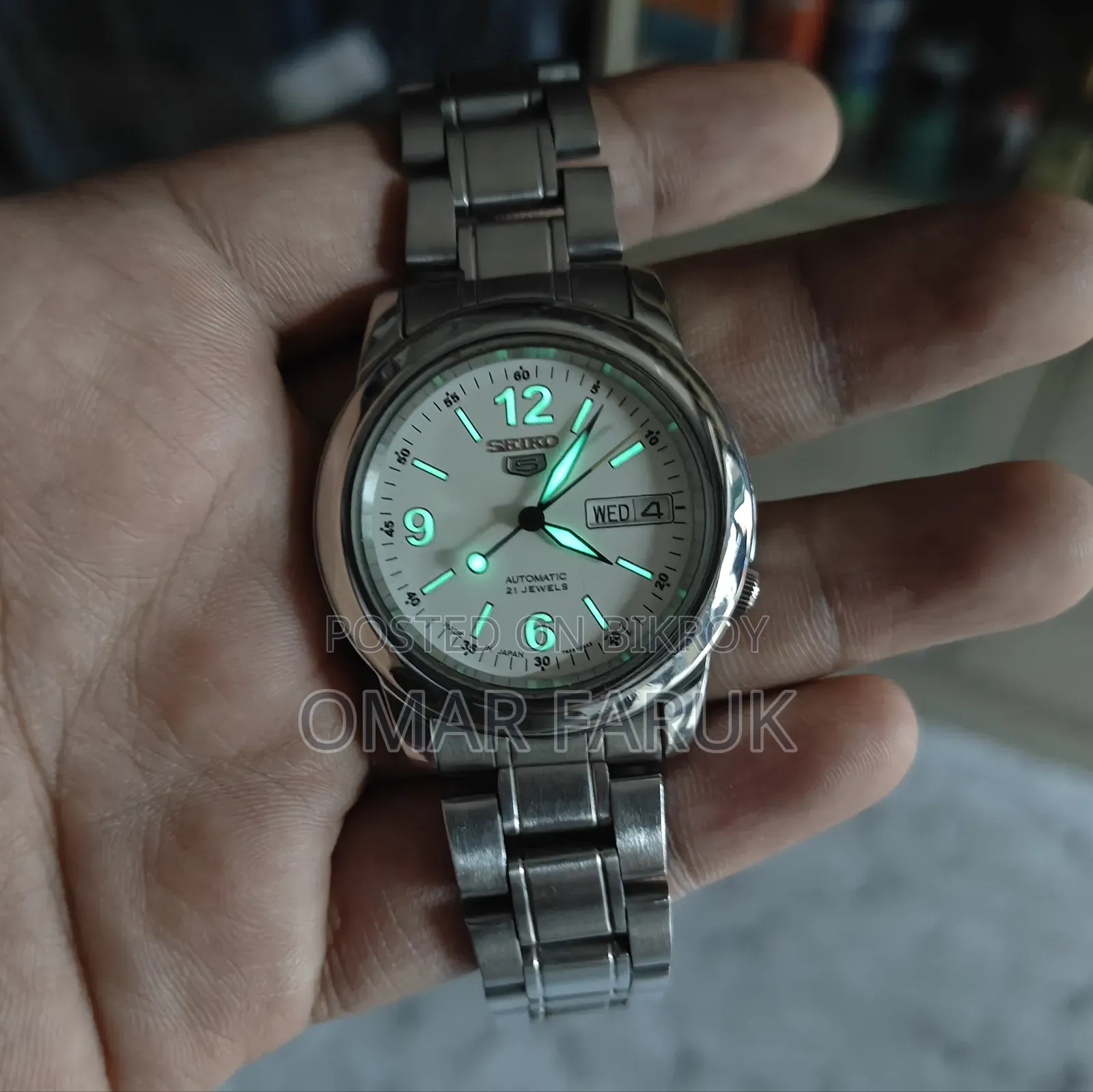Seiko 5 Automatic 21 Jewels White Dial Men's Watch (Made in Japan)