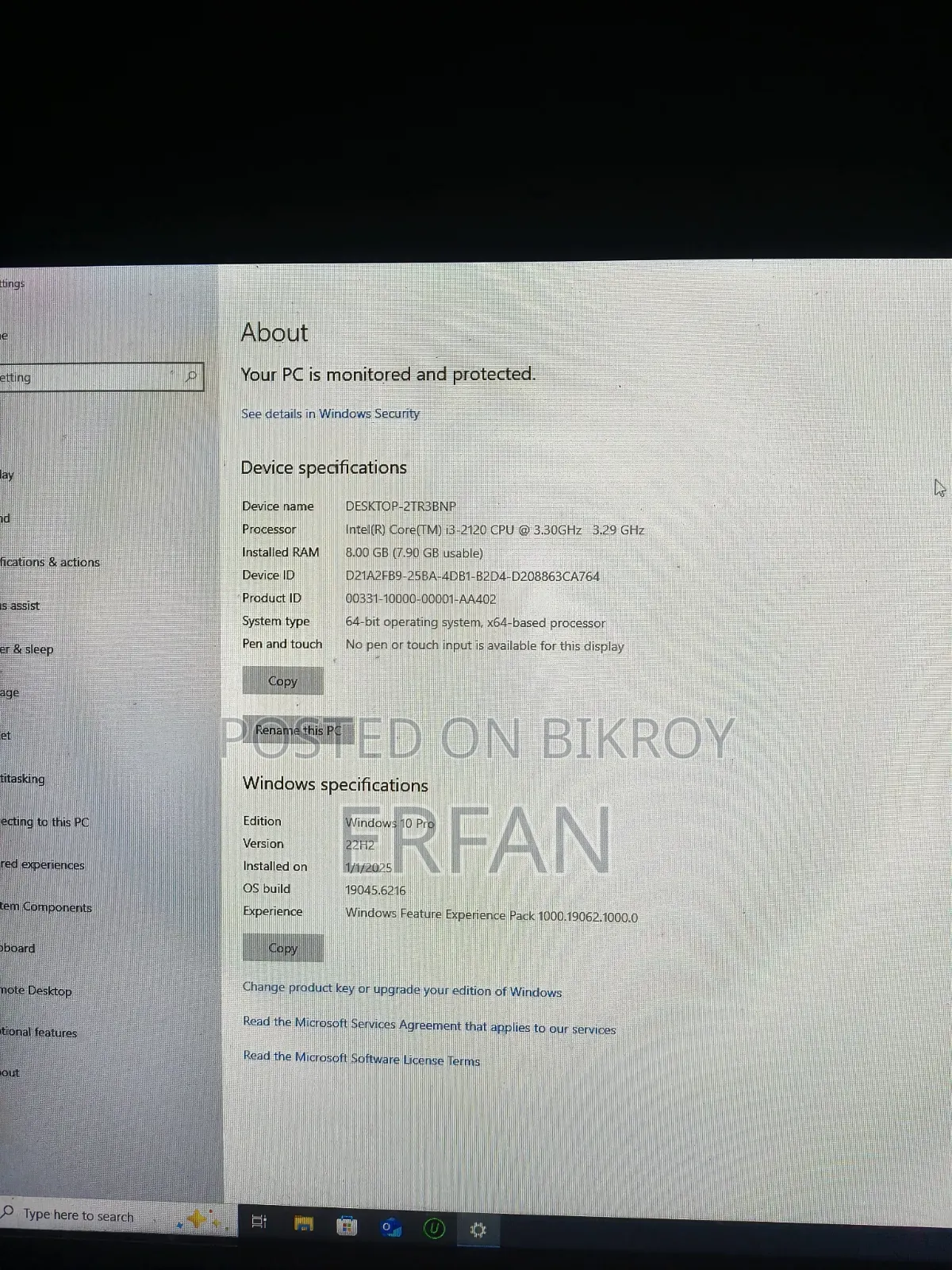Desktop Computer 8GB Intel Core i3 HDD 500GB
